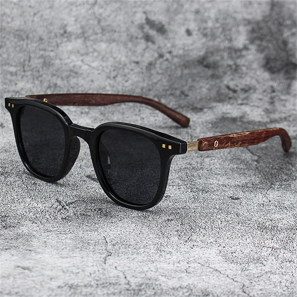 Lunette en bois - Noir mate