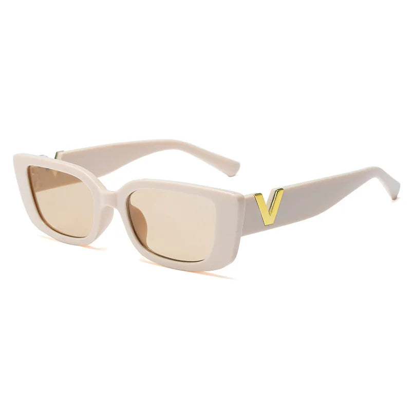 Lunettes de soleil rectangulaire femme - Rose leger