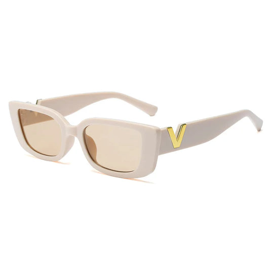 Lunettes de soleil rectangulaire femme - Rose leger