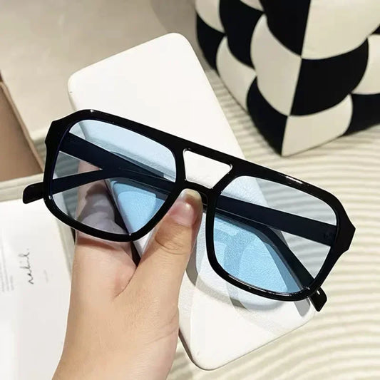 Lunette de vue rectangulaire femme - Noir et bleu