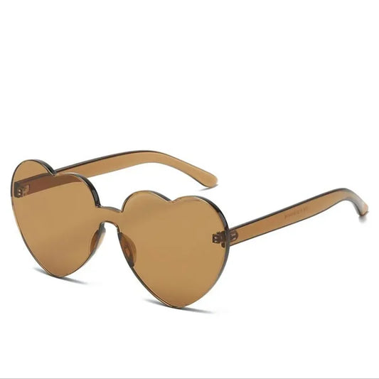 Lunette de soleil coeur - Marron