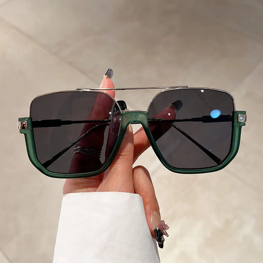 Lunette rectangulaire femme - Vert mate