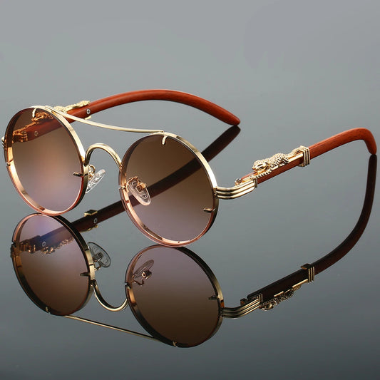 Lunette de soleil de luxe homme - Or chataigne