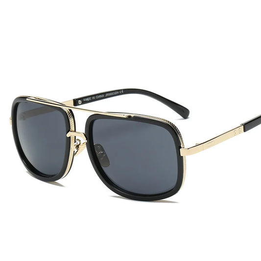 Lunette de soleil homme luxe - Noir argenté