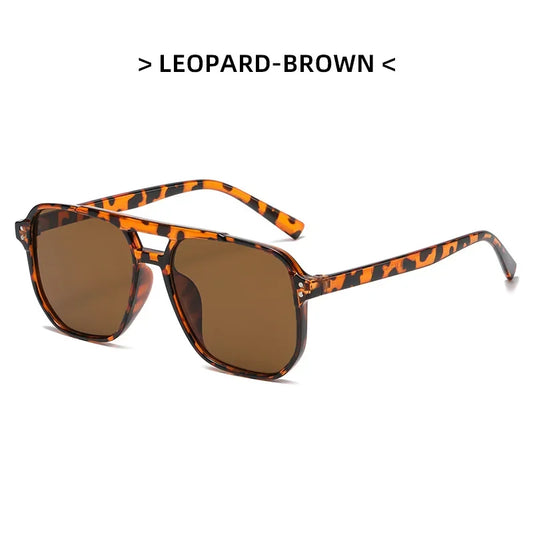 Lunette rectangulaire - Leopard marron