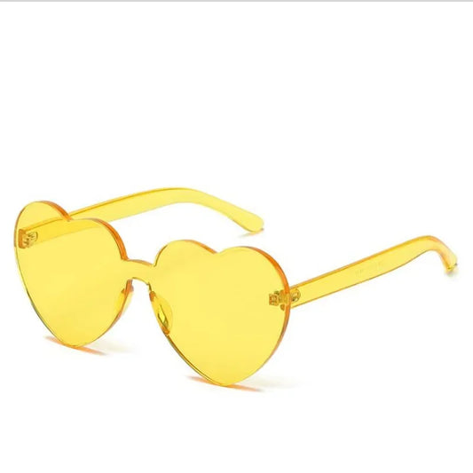 Lunette de soleil coeur - Jaune