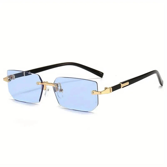 Lunette rectangulaire homme - Bleu ciel