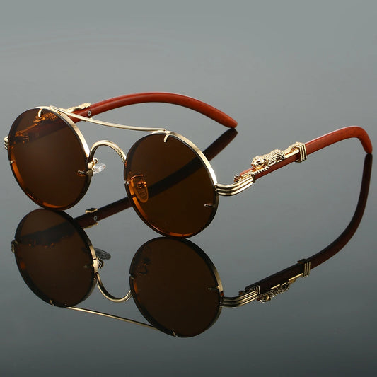 Lunette de soleil de luxe homme - Or Marron