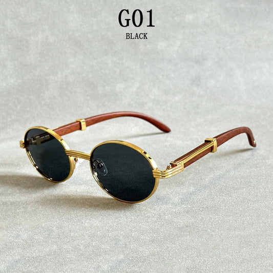 Lunette de soleil ronde femme - Noir mate