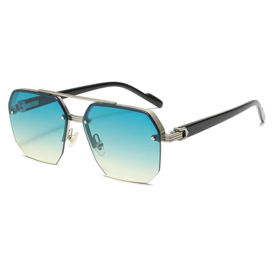 Lunette hexagonale - Vintage 80 - Bleu cliel