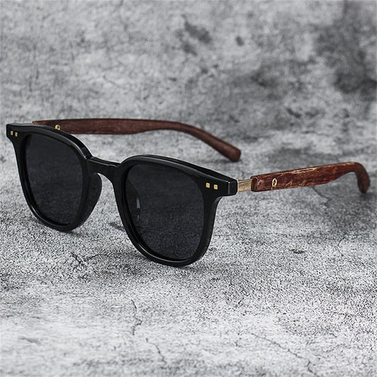 Lunette en bois - Noir mate