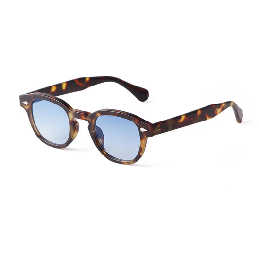 Lunette de soleil retro femme - Leopard bleu
