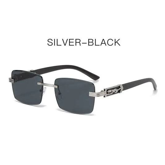 Lunette de soleil rectangulaire homme - Noir Intense
