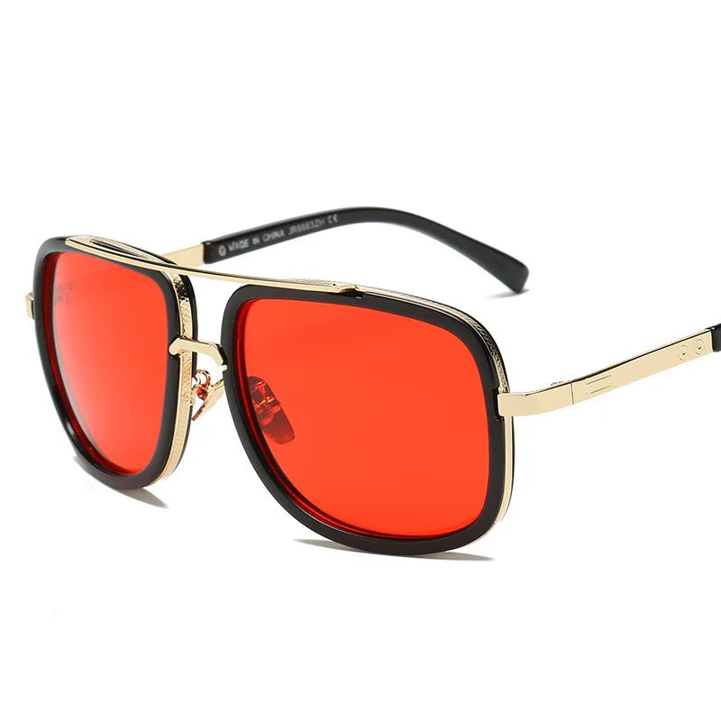 Lunette de soleil homme luxe - Rouge argenté