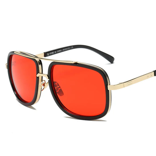 Lunette de soleil homme luxe - Rouge argenté