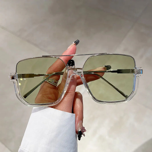 Lunette rectangulaire femme - Vert transparent