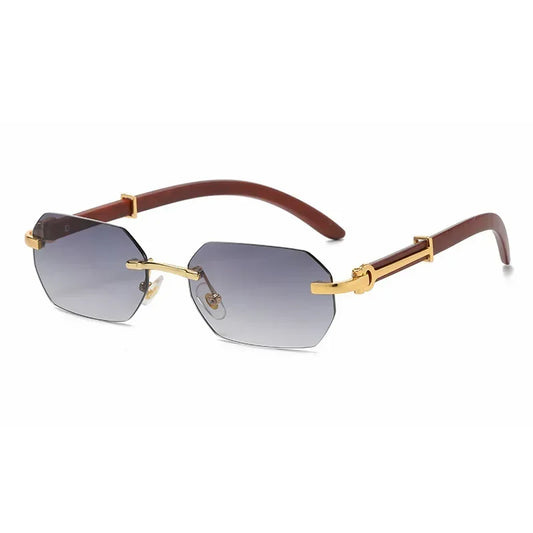Lunette de soleil homme bois - Hexagonale violet