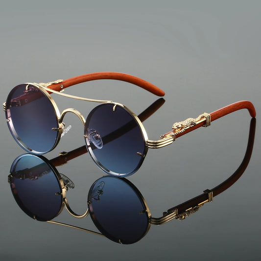 Lunette de soleil de luxe homme - Or bleu
