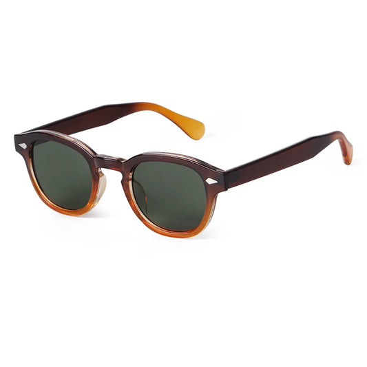 Lunette de soleil retro femme - Marron kaki