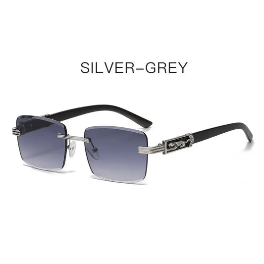 Lunette de soleil rectangulaire homme - Argenté