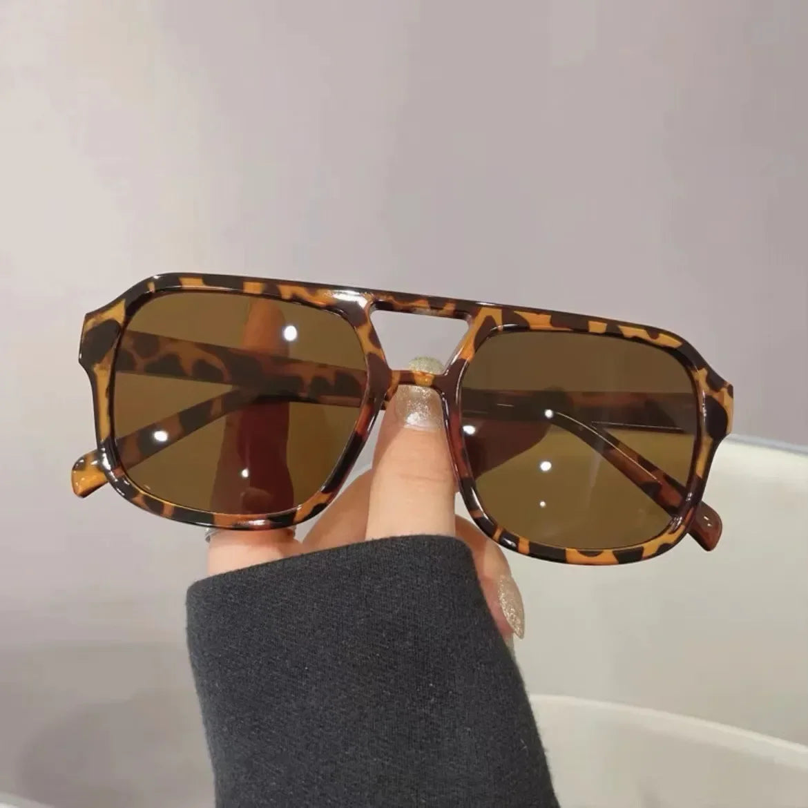 Lunette de vue rectangulaire femme - Leopard
