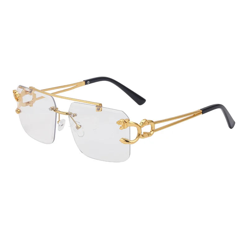 Lunette de soleil rectangulaire homme luxe - Transparent