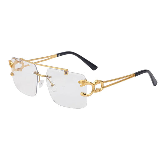 Lunette de soleil rectangulaire homme luxe - Transparent