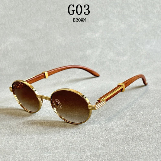 Lunette de soleil ronde femme - Chataigne