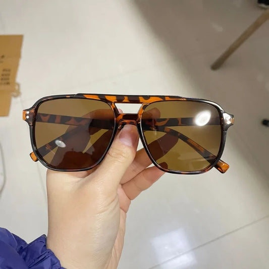 Lunette de soleil homme luxe - Carre leopard