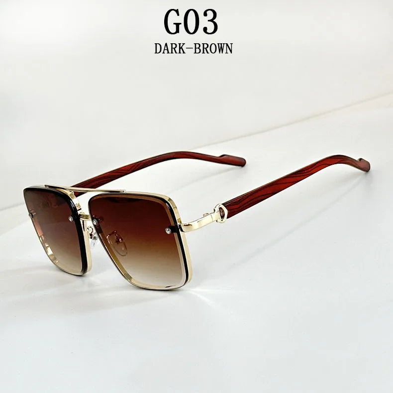 Lunette de soleil en bois femme - Carre marron