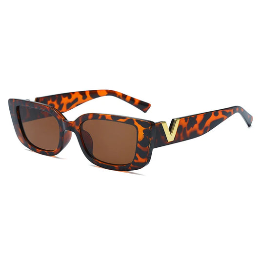 Lunettes de soleil rectangulaire femme - Leopard intense