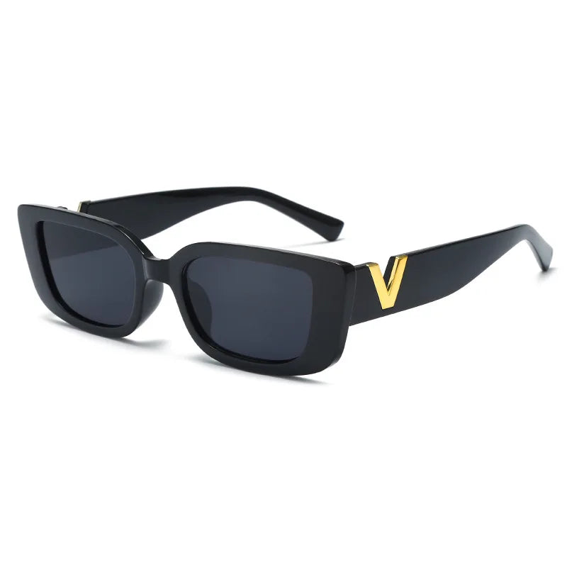 Lunettes de soleil rectangulaire femme - Noir ultra