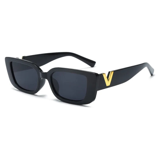 Lunettes de soleil rectangulaire femme - Noir ultra