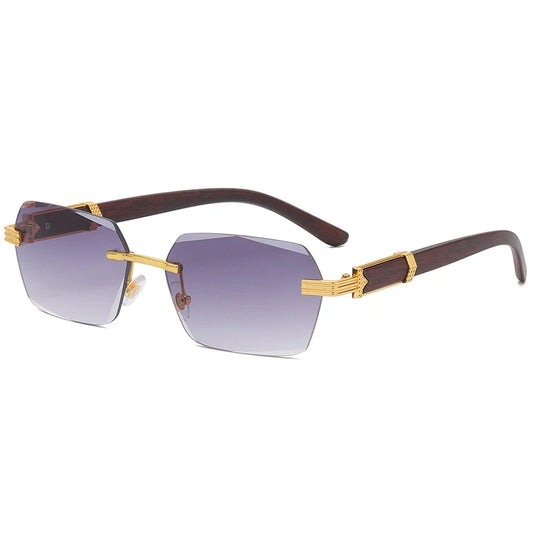 Lunette de soleil en bois femme - Hexagonale violet