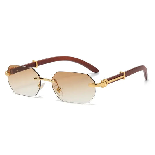 Lunette de soleil homme bois - Hexagonale marron